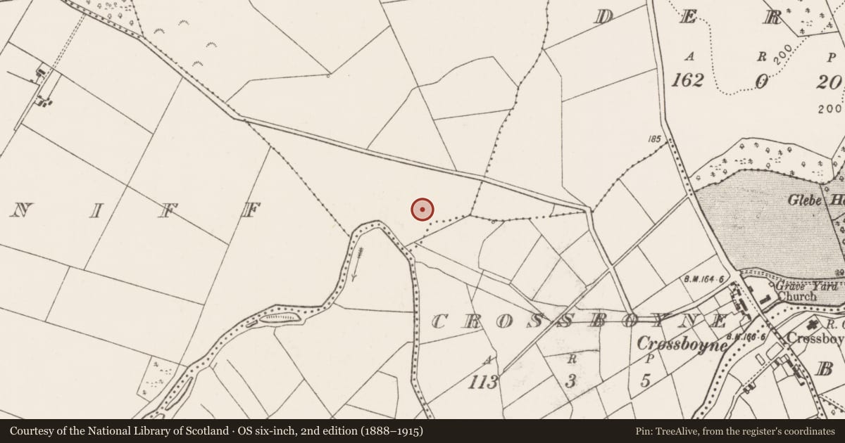 Ordnance Survey six-inch map, 2nd edition (1888–1915) covering the location of Excavation - miscellaneous, Coolroe, County Mayo, with a pin at the register's coordinates