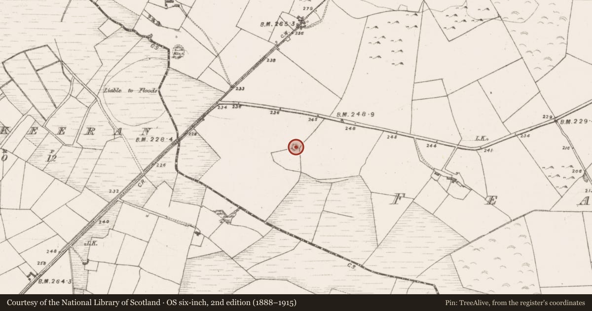 Ordnance Survey six-inch map, 2nd edition (1888–1915) covering the location of Enclosure, Feamore, County Mayo, with a pin at the register's coordinates