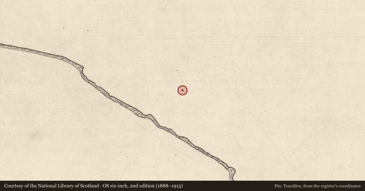 Ordnance Survey six-inch map, 2nd edition (1888–1915) covering the location of Settlement cluster, Derreennanalbanagh, County Mayo, with a pin at the register's coordinates