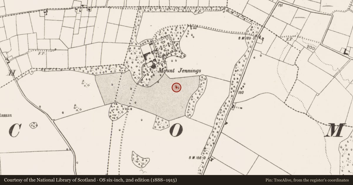 Ordnance Survey six-inch map, 2nd edition (1888–1915) covering the location of Earthwork, Roos, County Mayo, with a pin at the register's coordinates