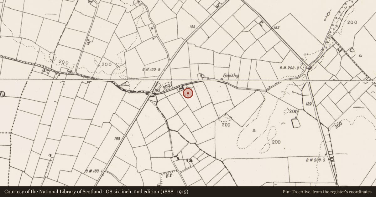 Ordnance Survey six-inch map, 2nd edition (1888–1915) covering the location of Enclosure, Seefin, County Mayo, with a pin at the register's coordinates