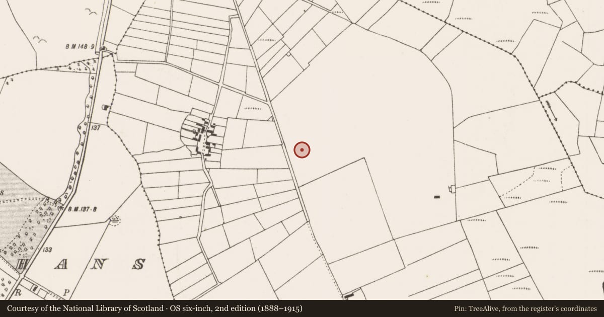 Ordnance Survey six-inch map, 2nd edition (1888–1915) covering the location of Enclosure, Davros, County Mayo, with a pin at the register's coordinates