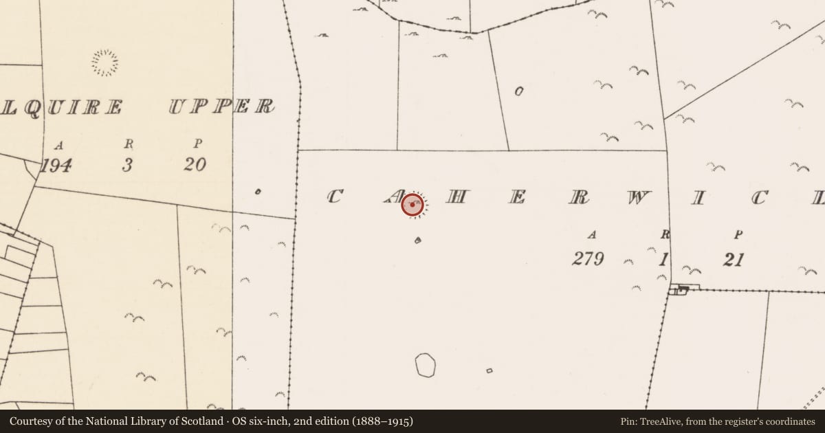 Ordnance Survey six-inch map, 2nd edition (1888–1915) covering the location of House - indeterminate date, Caherwiclaun, County Mayo, with a pin at the register's coordinates