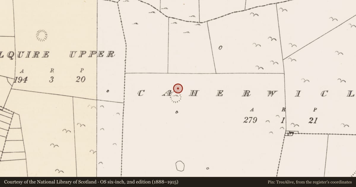 Ordnance Survey six-inch map, 2nd edition (1888–1915) covering the location of House - indeterminate date, Caherwiclaun, County Mayo, with a pin at the register's coordinates