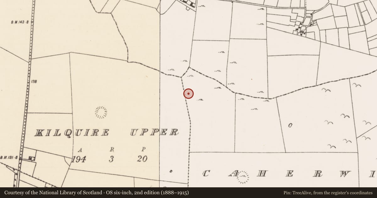 Ordnance Survey six-inch map, 2nd edition (1888–1915) covering the location of House - indeterminate date, Caherwiclaun, County Mayo, with a pin at the register's coordinates