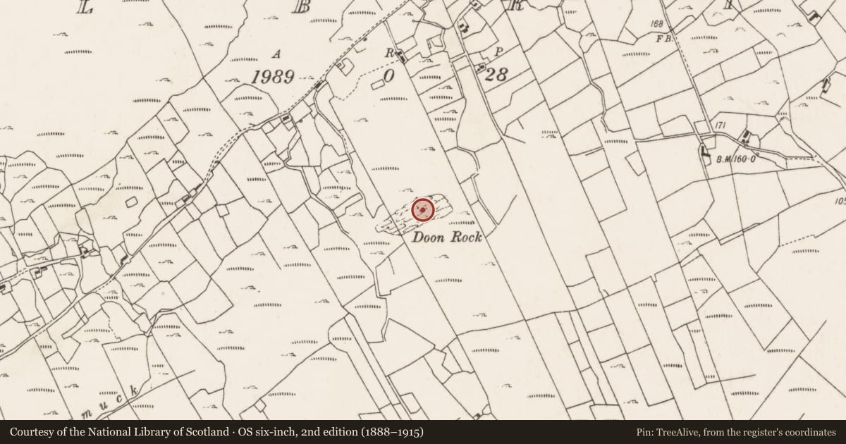 Ordnance Survey six-inch map, 2nd edition (1888–1915) covering the location of Enclosure, Cill Bhríde, County Mayo, with a pin at the register's coordinates