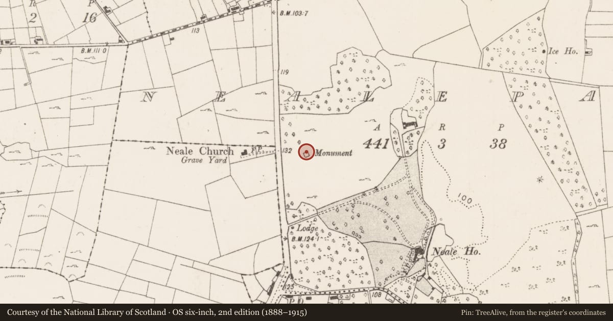 Ordnance Survey six-inch map, 2nd edition (1888–1915) covering the location of Cairn - unclassified, Nealepark, County Mayo, with a pin at the register's coordinates