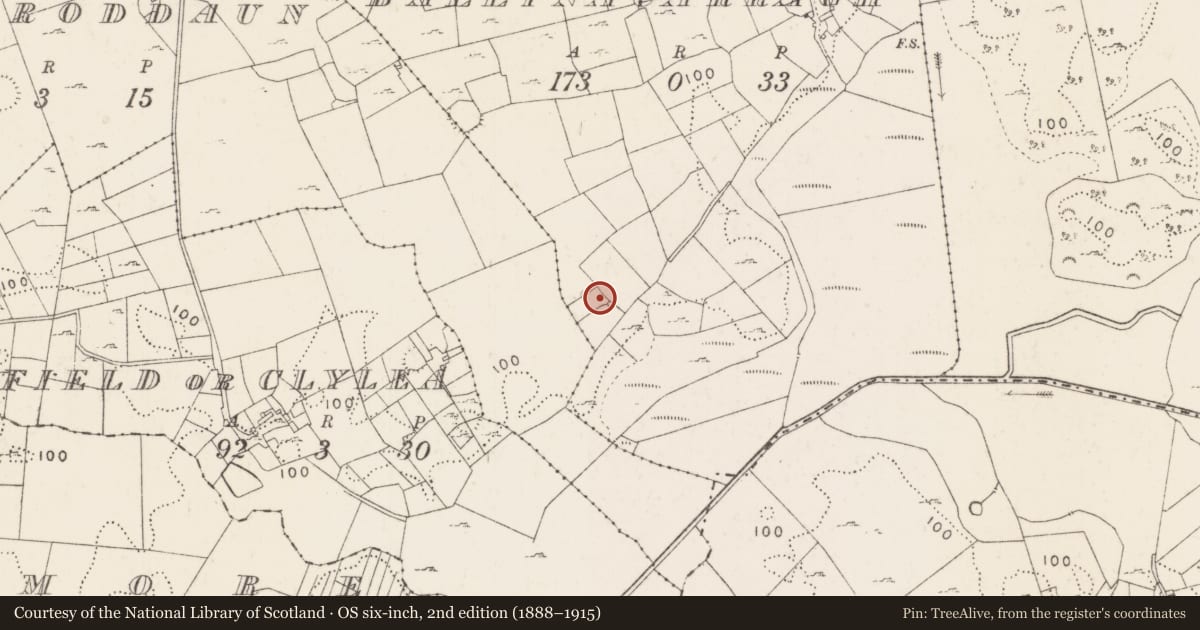 Ordnance Survey six-inch map, 2nd edition (1888–1915) covering the location of Enclosure, Ballynacarragh, County Mayo, with a pin at the register's coordinates