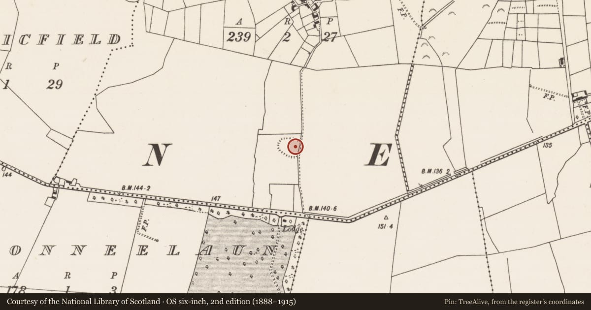 Ordnance Survey six-inch map, 2nd edition (1888–1915) covering the location of Ringfort - rath, Doorath, County Mayo, with a pin at the register's coordinates