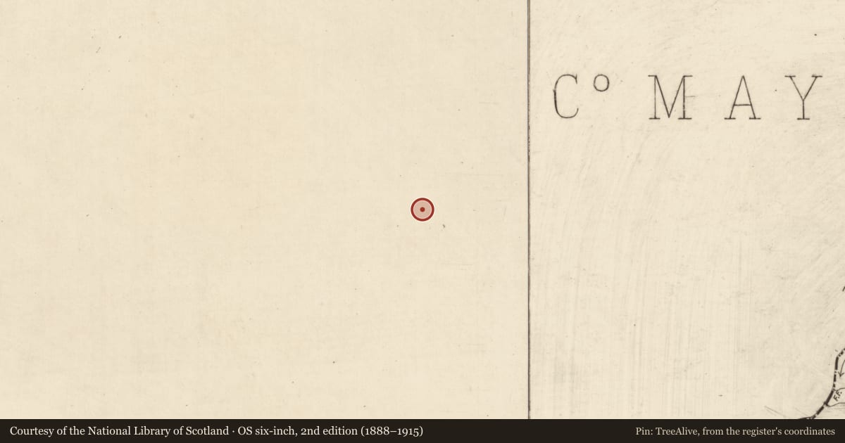 Ordnance Survey six-inch map, 2nd edition (1888–1915) covering the location of Enclosure, Kinlough, County Mayo, with a pin at the register's coordinates