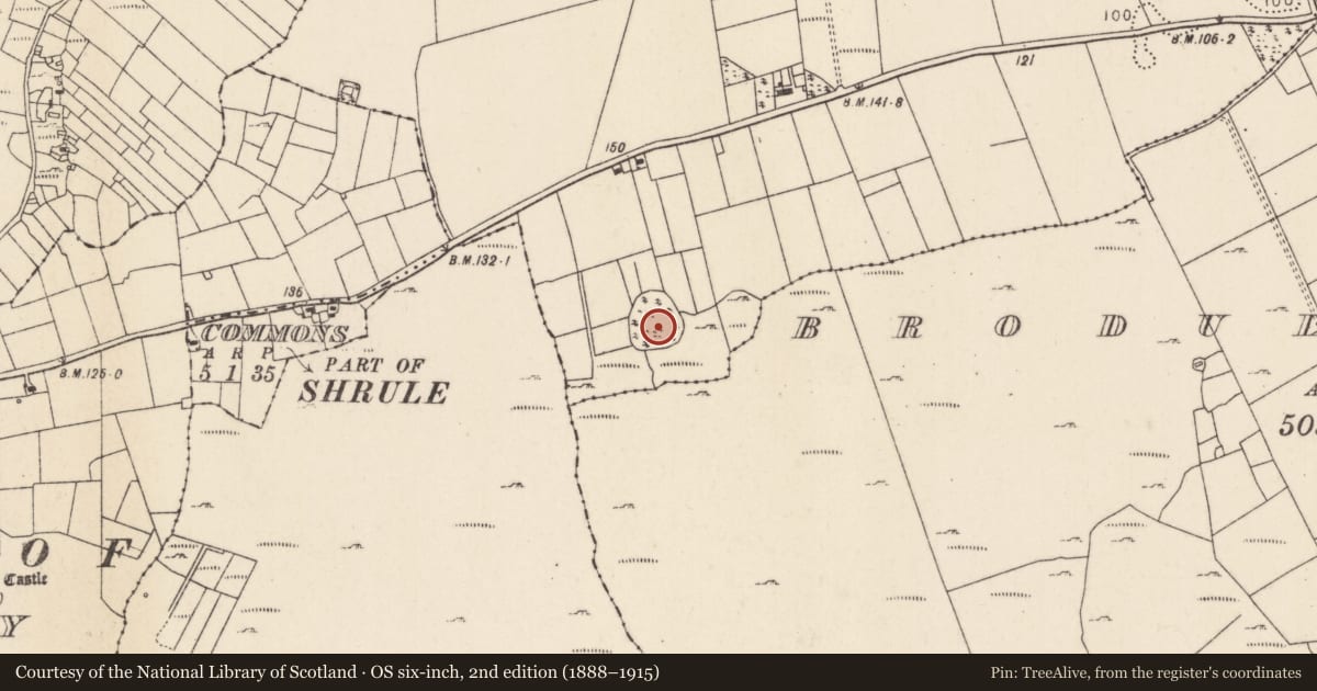 Ordnance Survey six-inch map, 2nd edition (1888–1915) covering the location of Enclosure, Cahernabrock, County Mayo, with a pin at the register's coordinates
