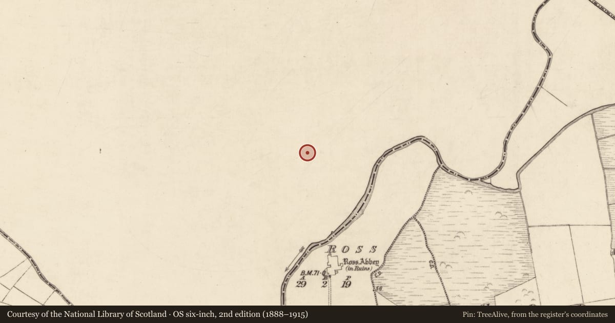 Ordnance Survey six-inch map, 2nd edition (1888–1915) covering the location of Enclosure, Moyne, County Mayo, with a pin at the register's coordinates