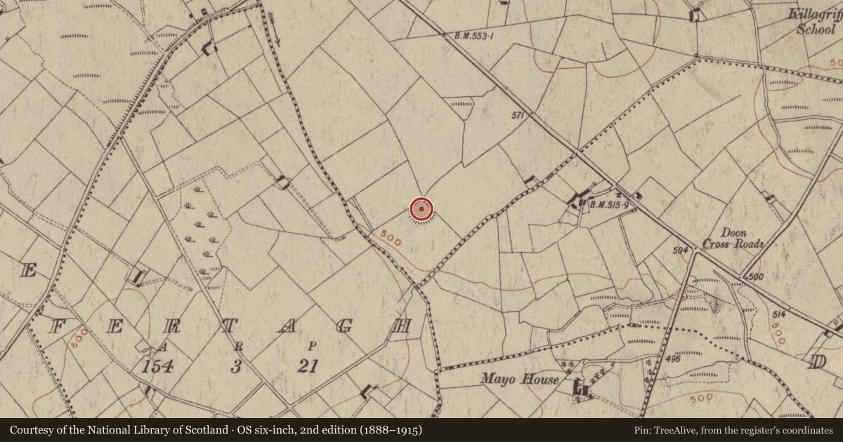 Ordnance Survey six-inch map, 2nd edition (1888–1915) covering the location of Ringfort - rath, Corgreagh Or Killagriff, County Meath, with a pin at the register's coordinates