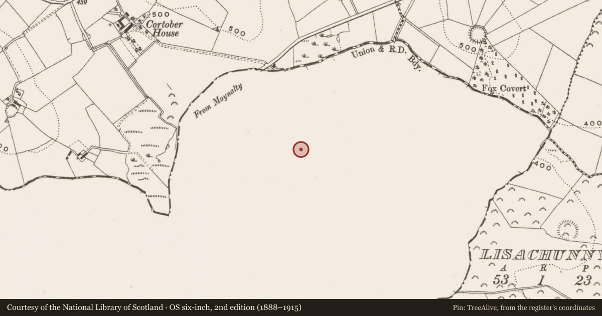 Ordnance Survey six-inch map, 2nd edition (1888–1915) covering the location of Ringfort - rath, Corrakeeran, County Meath, with a pin at the register's coordinates