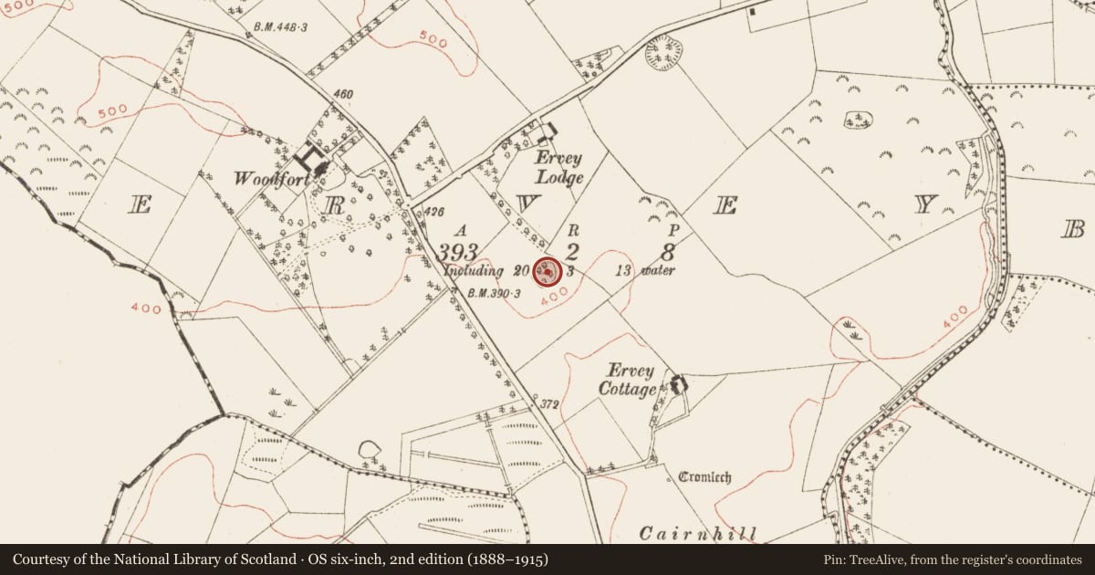 Ordnance Survey six-inch map, 2nd edition (1888–1915) covering the location of Ringfort - rath, Ervey, County Meath, with a pin at the register's coordinates