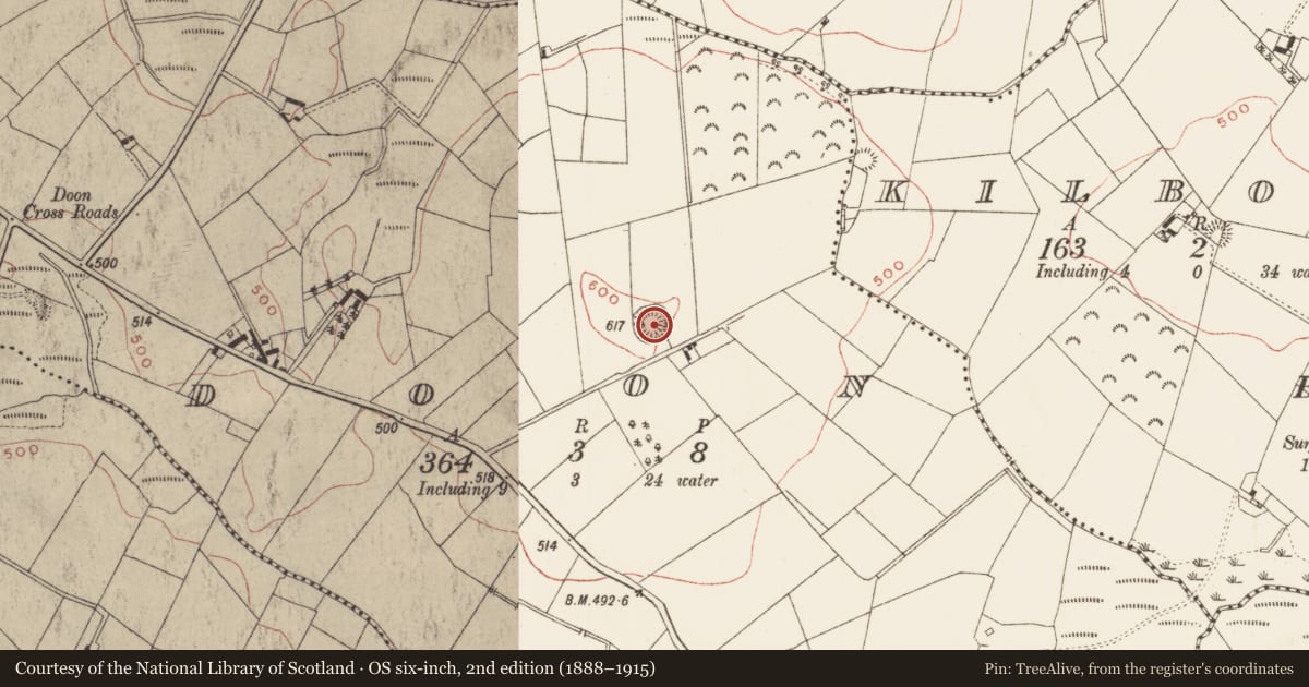 Ordnance Survey six-inch map, 2nd edition (1888–1915) covering the location of Ringfort - rath, Doon, County Meath, with a pin at the register's coordinates