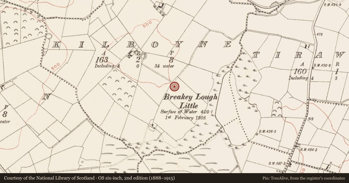 Ordnance Survey six-inch map, 2nd edition (1888–1915) covering the location of Ringfort - rath, Kilboyne, County Meath, with a pin at the register's coordinates