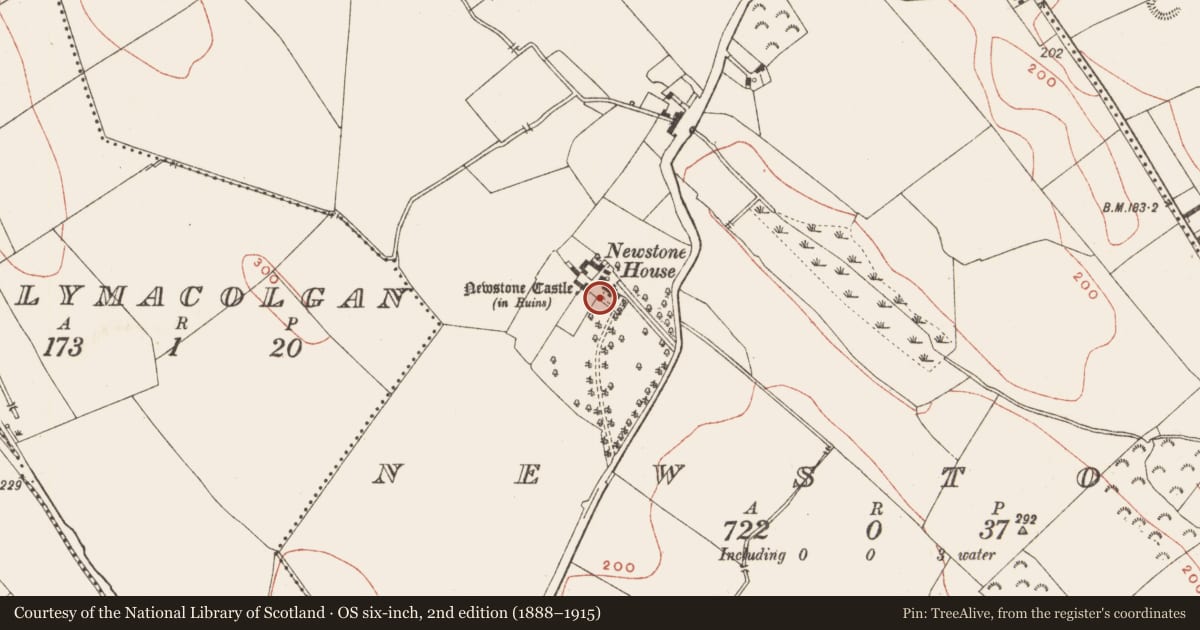 Ordnance Survey six-inch map, 2nd edition (1888–1915) covering the location of House - 16th/17th century, Newstone, County Meath, with a pin at the register's coordinates