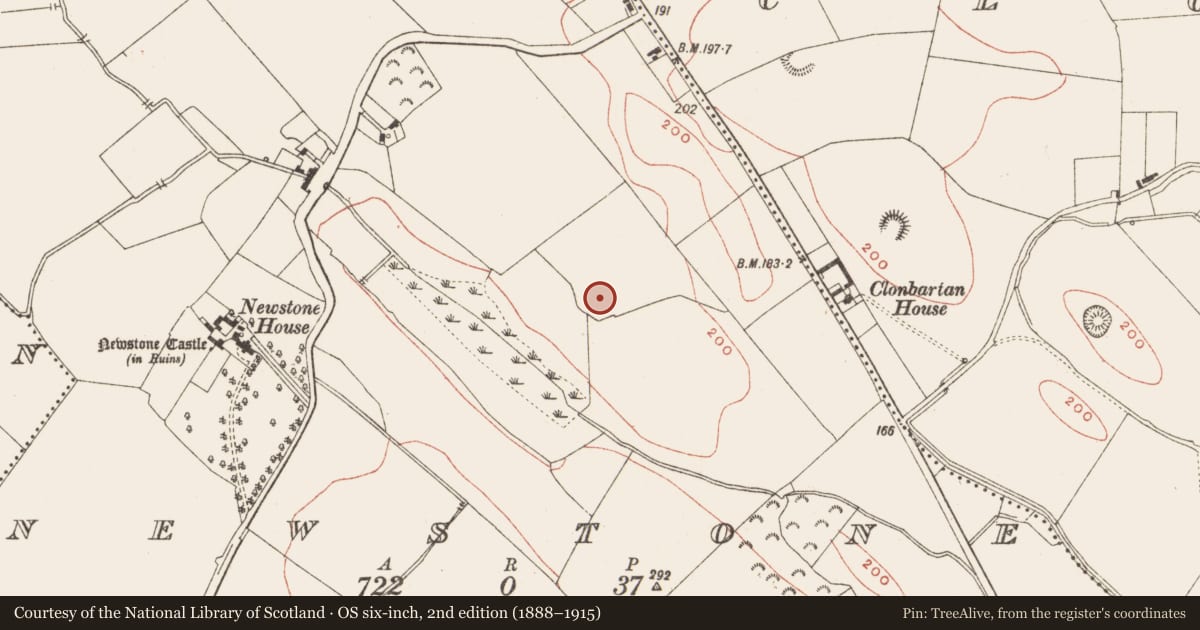 Ordnance Survey six-inch map, 2nd edition (1888–1915) covering the location of Ringfort - rath, Newstone, County Meath, with a pin at the register's coordinates