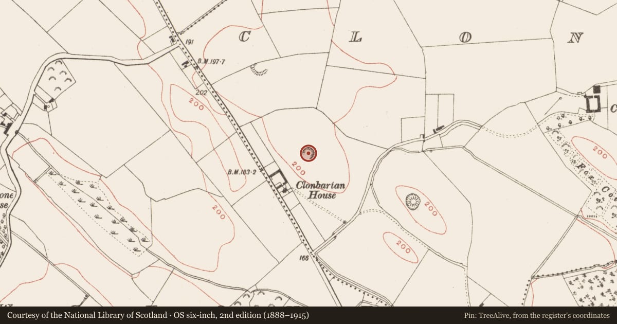 Ordnance Survey six-inch map, 2nd edition (1888–1915) covering the location of Ringfort - rath, Clonbartan, County Meath, with a pin at the register's coordinates