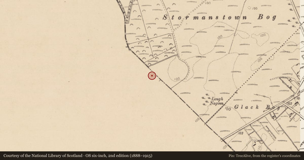 Ordnance Survey six-inch map, 2nd edition (1888–1915) covering the location of Earthwork, Corstown, County Meath, with a pin at the register's coordinates