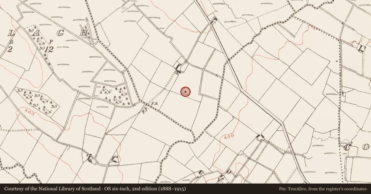 Ordnance Survey six-inch map, 2nd edition (1888–1915) covering the location of Ringfort - rath, Druminiskin, County Meath, with a pin at the register's coordinates