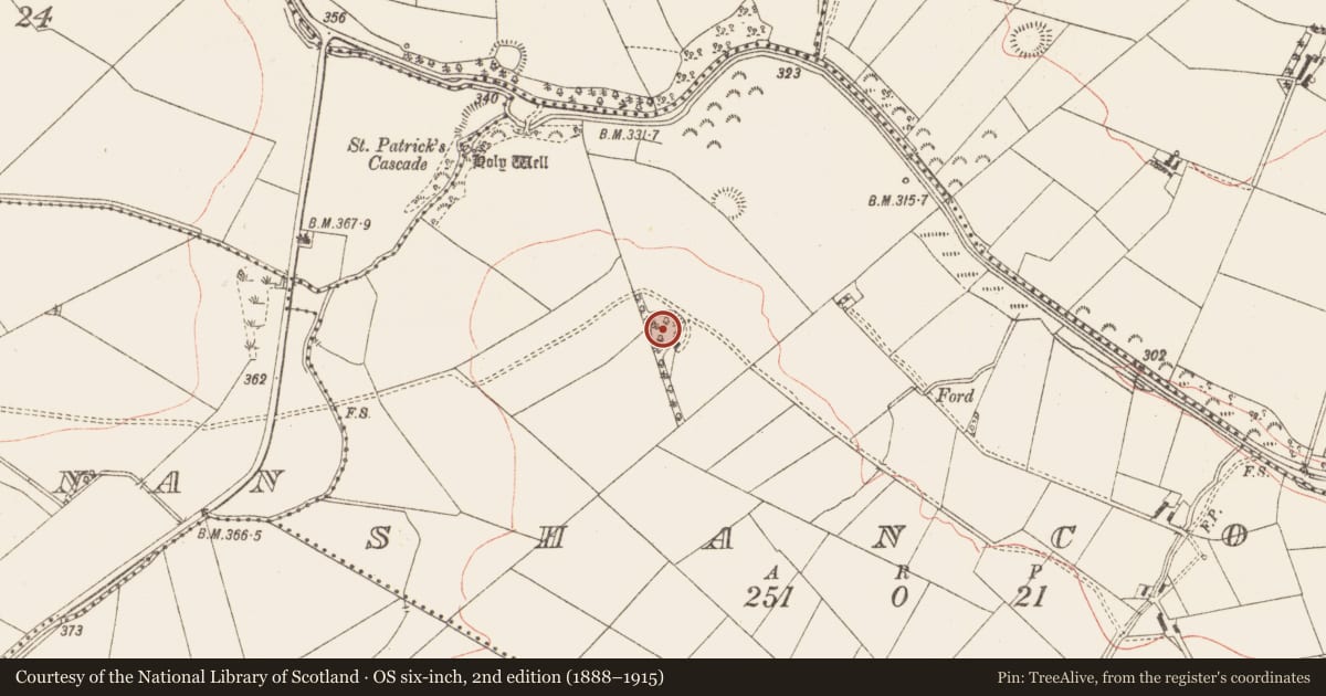 Ordnance Survey six-inch map, 2nd edition (1888–1915) covering the location of Ringfort - rath, Shancor, County Meath, with a pin at the register's coordinates