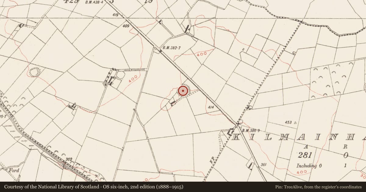 Ordnance Survey six-inch map, 2nd edition (1888–1915) covering the location of Ringfort - rath, Aghamore, County Meath, with a pin at the register's coordinates