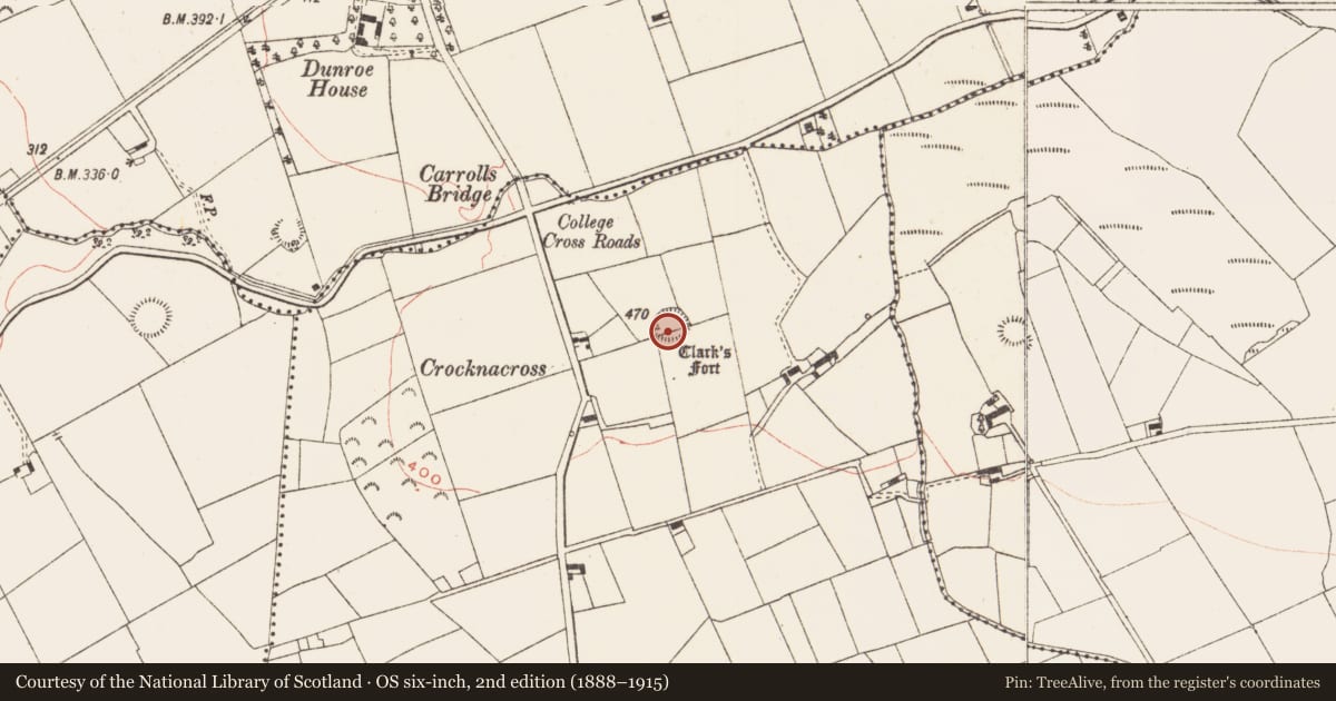 Ordnance Survey six-inch map, 2nd edition (1888–1915) covering the location of Ringfort - rath, College, County Meath, with a pin at the register's coordinates