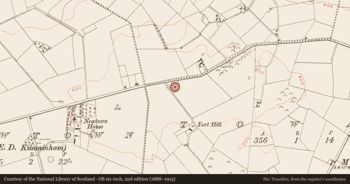 Ordnance Survey six-inch map, 2nd edition (1888–1915) covering the location of Ringfort - rath, Towas, County Meath, with a pin at the register's coordinates