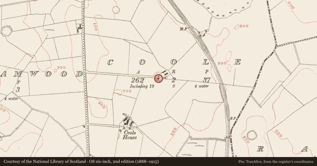 Ordnance Survey six-inch map, 2nd edition (1888–1915) covering the location of Ringfort - rath, Coole, County Meath, with a pin at the register's coordinates