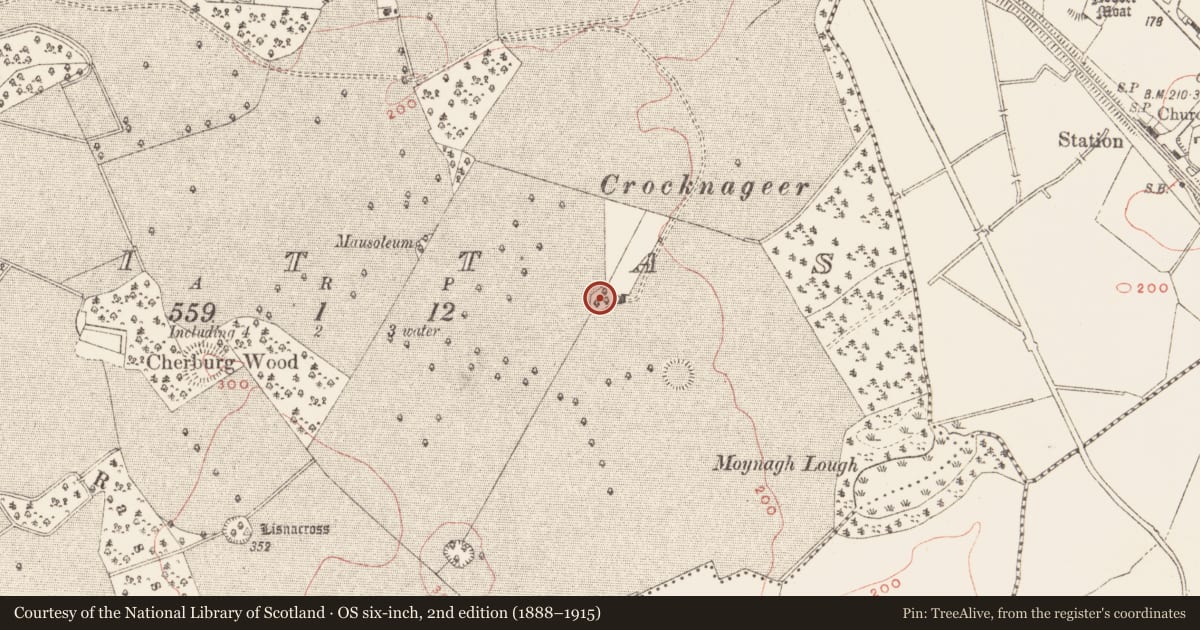 Ordnance Survey six-inch map, 2nd edition (1888–1915) covering the location of Enclosure, Brittas, County Meath, with a pin at the register's coordinates