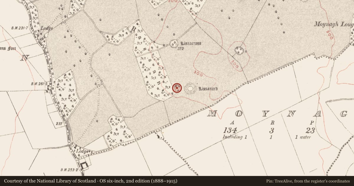 Ordnance Survey six-inch map, 2nd edition (1888–1915) covering the location of Ringfort - rath, Brittas, County Meath, with a pin at the register's coordinates