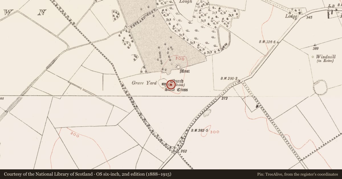 Ordnance Survey six-inch map, 2nd edition (1888–1915) covering the location of Settlement deserted - medieval, Cruicetown, County Meath, with a pin at the register's coordinates