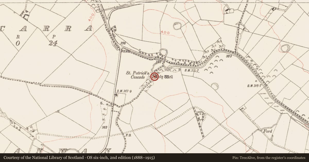 Ordnance Survey six-inch map, 2nd edition (1888–1915) covering the location of Ritual site - holy well, Shancor, County Meath, with a pin at the register's coordinates