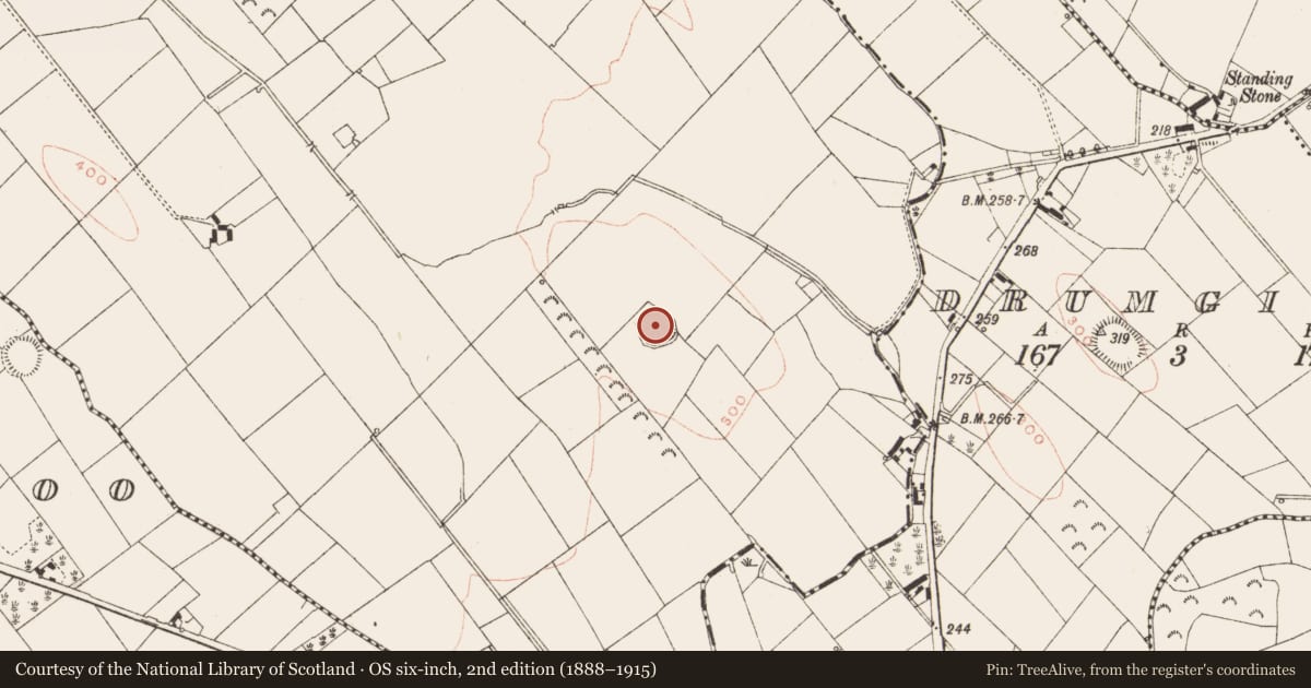 Ordnance Survey six-inch map, 2nd edition (1888–1915) covering the location of Ringfort - rath, Cloghreagh, County Meath, with a pin at the register's coordinates