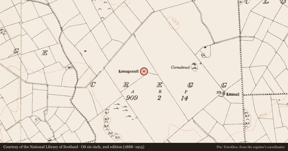 Ordnance Survey six-inch map, 2nd edition (1888–1915) covering the location of Ringfort - rath, Cregg, County Meath, with a pin at the register's coordinates
