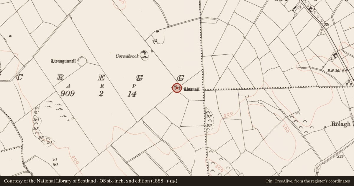 Ordnance Survey six-inch map, 2nd edition (1888–1915) covering the location of Ringfort - rath, Cregg, County Meath, with a pin at the register's coordinates