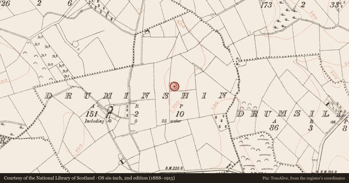 Ordnance Survey six-inch map, 2nd edition (1888–1915) covering the location of Ringfort - rath, Druminshin, County Meath, with a pin at the register's coordinates