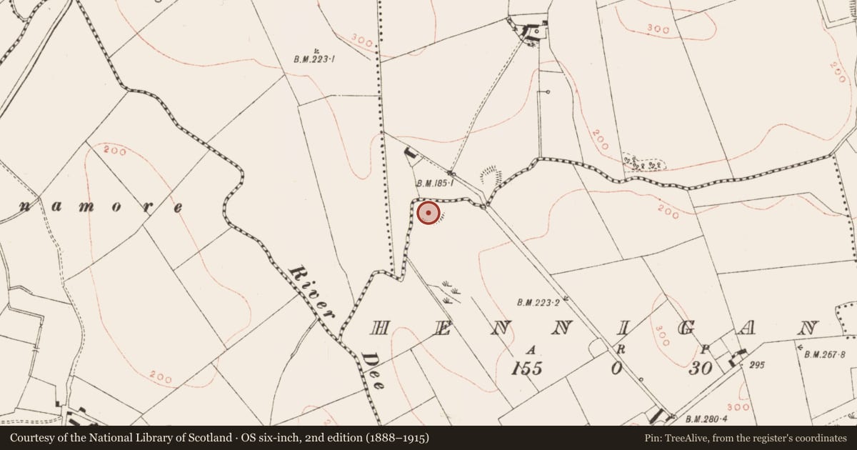 Ordnance Survey six-inch map, 2nd edition (1888–1915) covering the location of Ringfort - rath, Hennigan, County Meath, with a pin at the register's coordinates