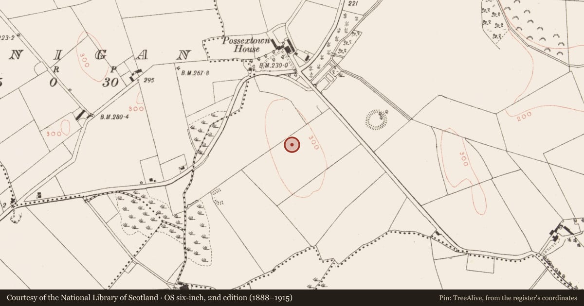Ordnance Survey six-inch map, 2nd edition (1888–1915) covering the location of Ringfort - rath, Posseckstown, County Meath, with a pin at the register's coordinates