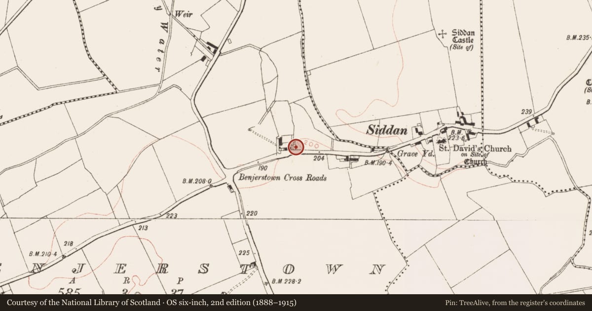 Ordnance Survey six-inch map, 2nd edition (1888–1915) covering the location of House - 17th/18th century, Benjerstown, County Meath, with a pin at the register's coordinates