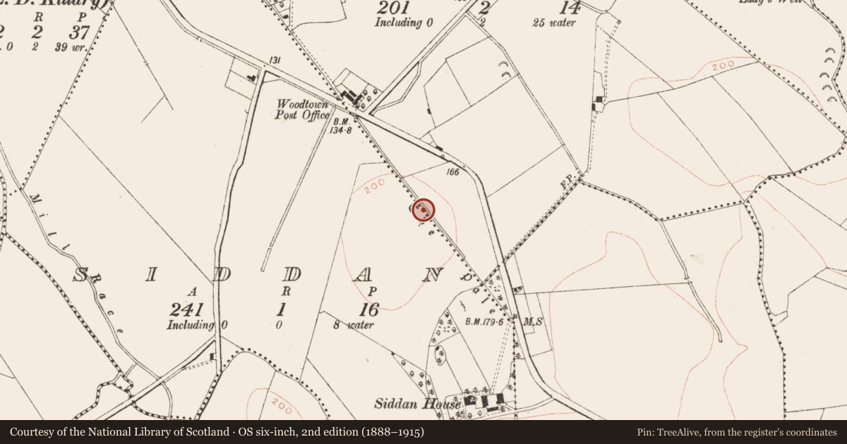 Ordnance Survey six-inch map, 2nd edition (1888–1915) covering the location of Linear earthwork, County Meath, with a pin at the register's coordinates