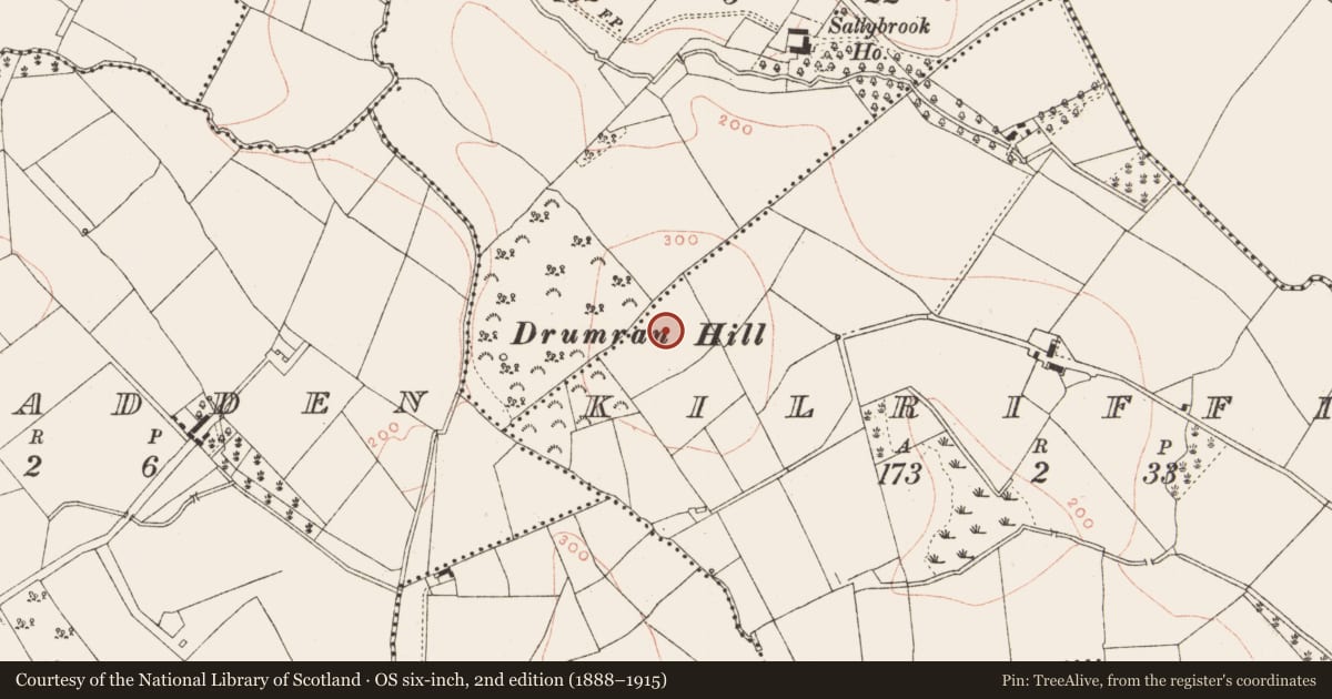 Ordnance Survey six-inch map, 2nd edition (1888–1915) covering the location of Hillfort, Kilriffin, Sallybrook, County Meath, with a pin at the register's coordinates