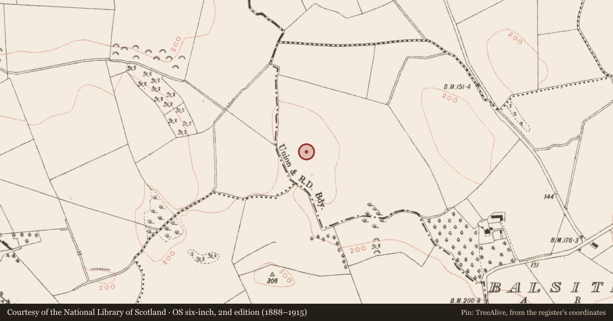Ordnance Survey six-inch map, 2nd edition (1888–1915) covering the location of Ringfort - rath, Balsitric, County Meath, with a pin at the register's coordinates