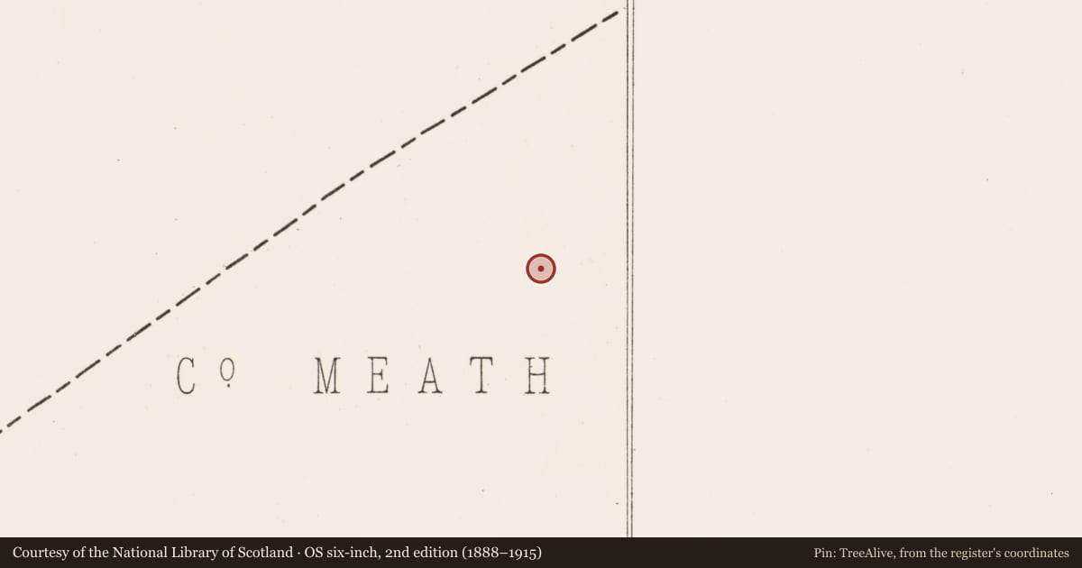 Ordnance Survey six-inch map, 2nd edition (1888–1915) covering the location of Church, Church Island, County Meath, with a pin at the register's coordinates