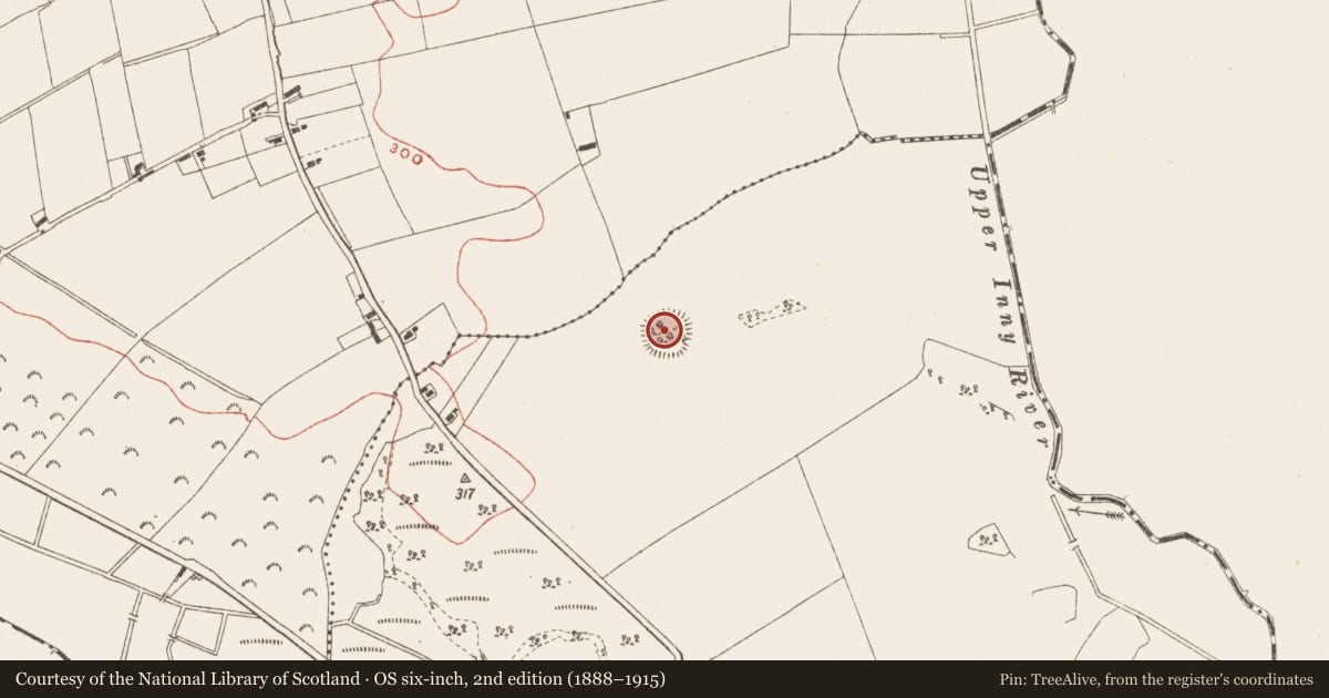 Ordnance Survey six-inch map, 2nd edition (1888–1915) covering the location of Ringfort - rath, Cullendragh, County Meath, with a pin at the register's coordinates