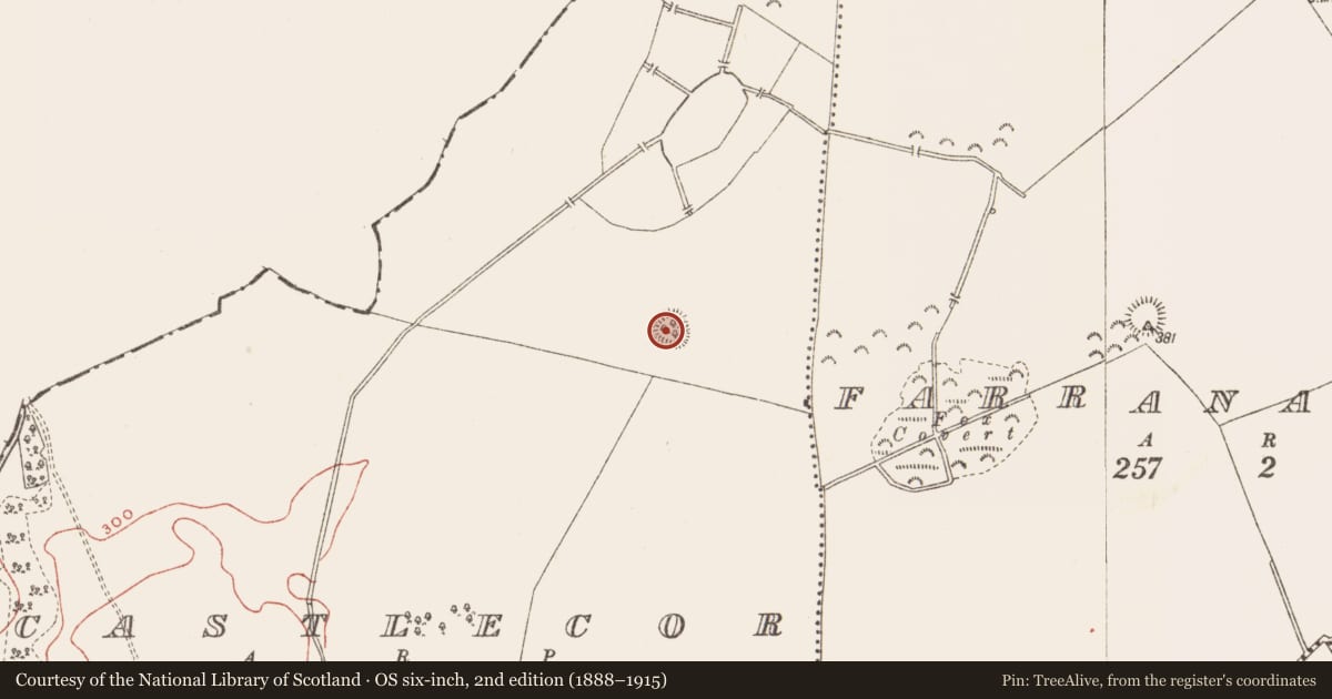 Ordnance Survey six-inch map, 2nd edition (1888–1915) covering the location of Ringfort - rath, Castlecor, County Meath, with a pin at the register's coordinates