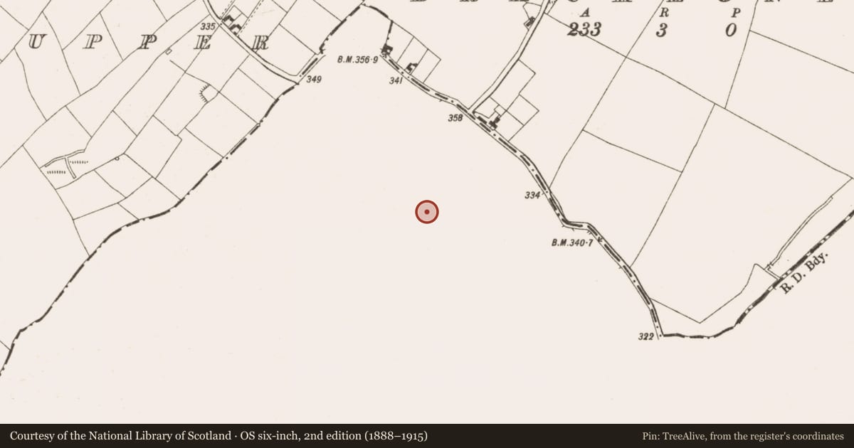 Ordnance Survey six-inch map, 2nd edition (1888–1915) covering the location of Standing stone - pair, Farranaglogh, County Meath, with a pin at the register's coordinates