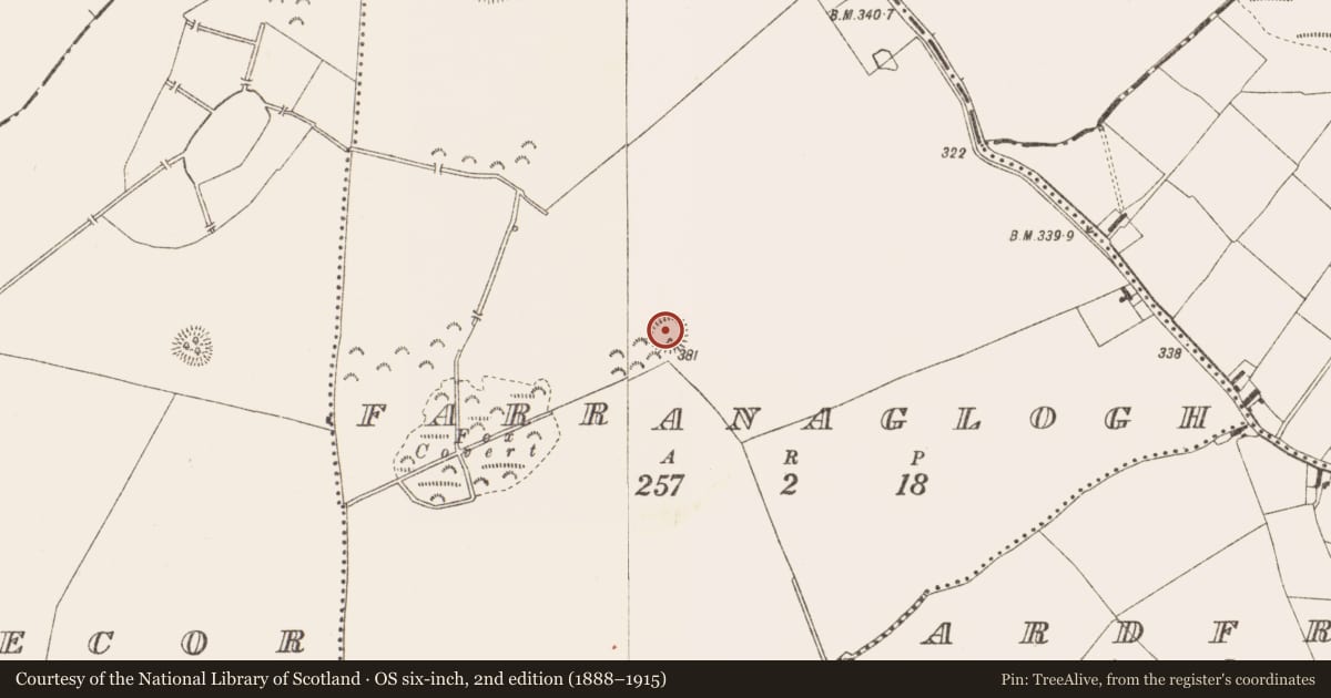 Ordnance Survey six-inch map, 2nd edition (1888–1915) covering the location of Ringfort - rath, Farranaglogh, County Meath, with a pin at the register's coordinates